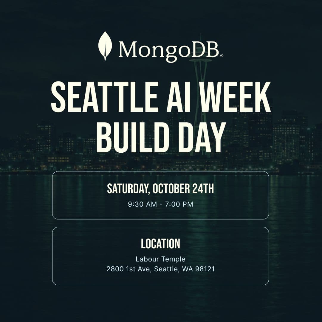 MongoDB Seattle AI Week Build Day – AI hackathon in Seattle, WA