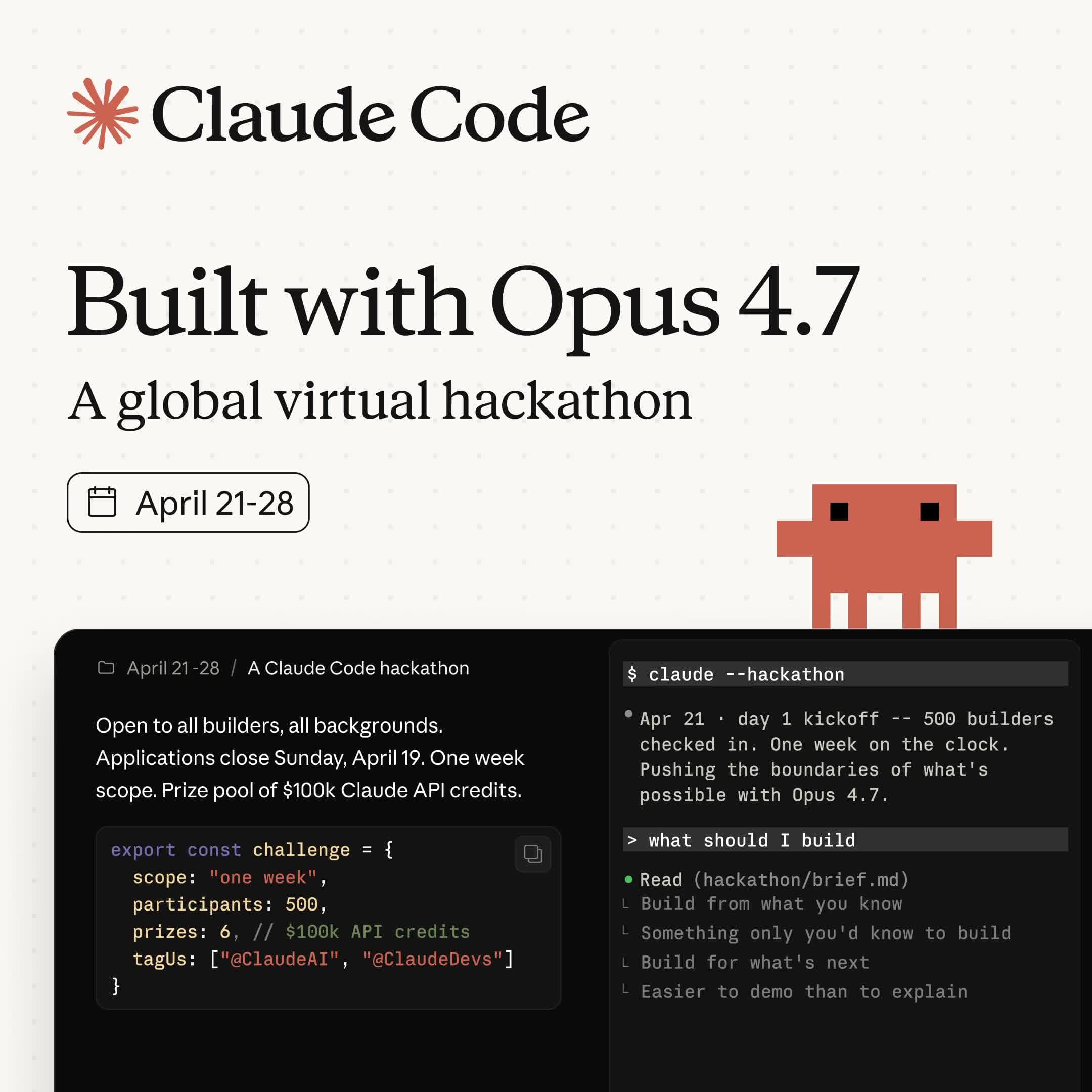 Built with Opus 4.7: a Claude Code hackathon